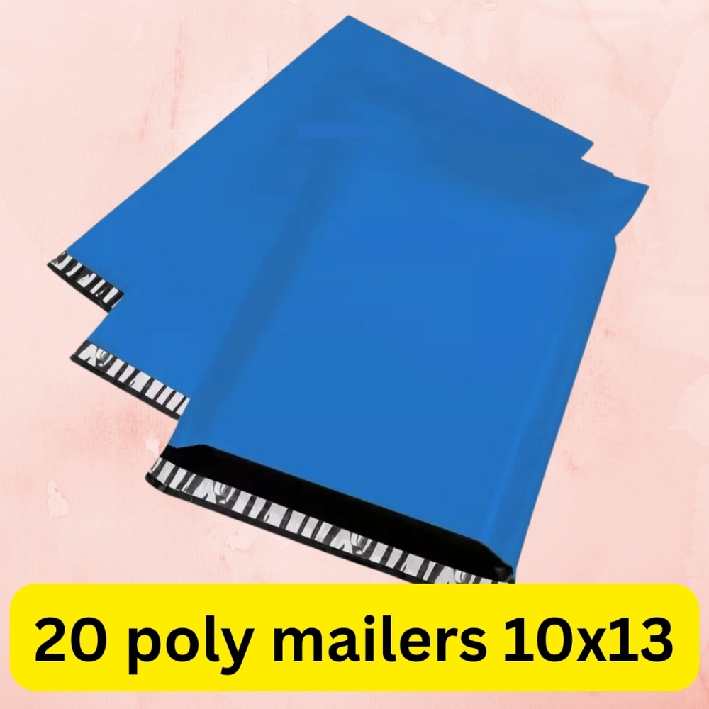 20 Blue Poly Mailers 10x13